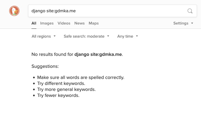 DDG search result